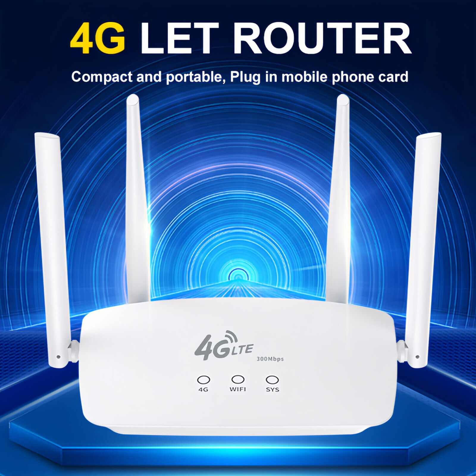 Dbit 300Mbps 4G LTE CPE 2.4G WiFi Wireless Router with 1*LAN/WAN & SIM Card Slot