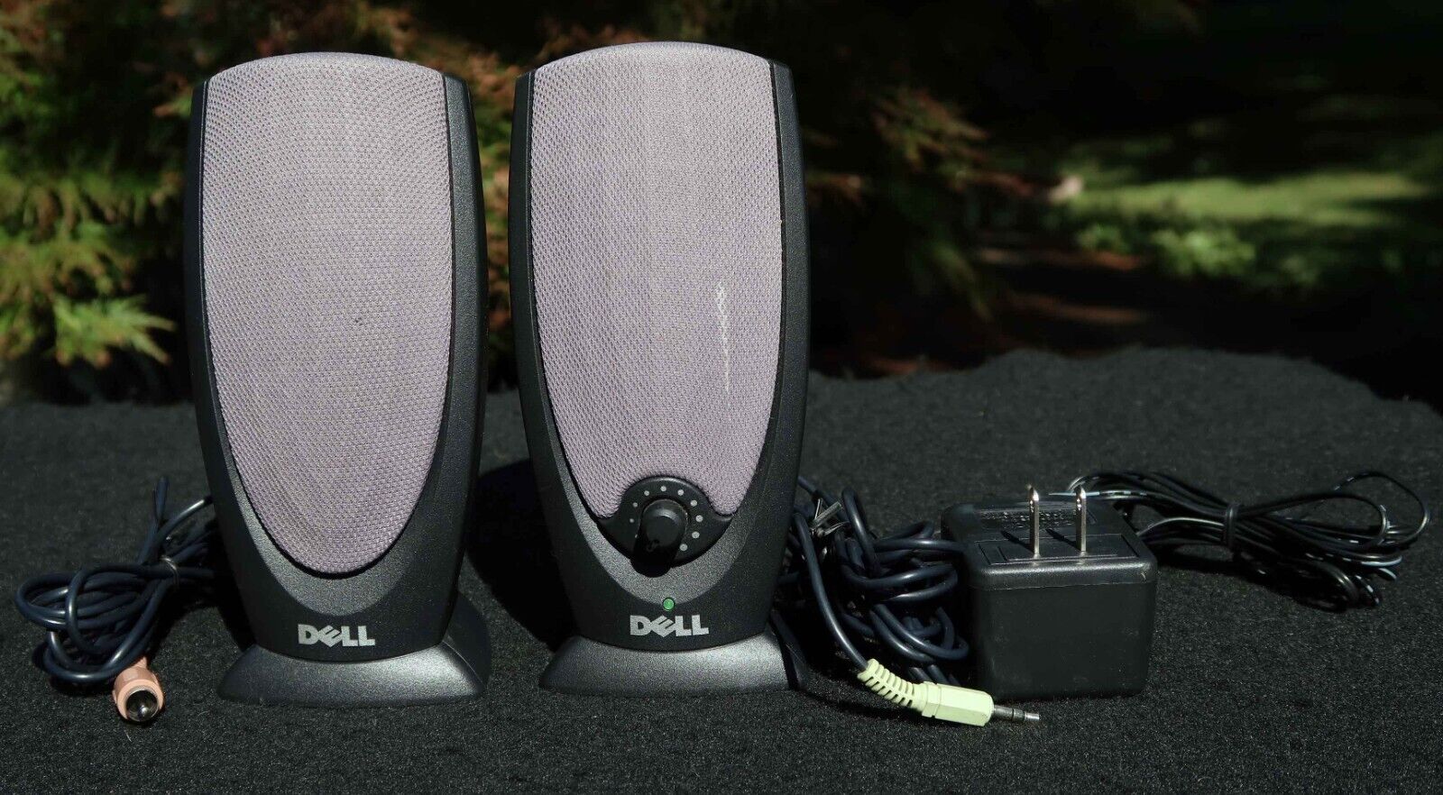 Pair of Dell Computer Speakers, Model A215, Left/Right, Jack Cables, Power Cord