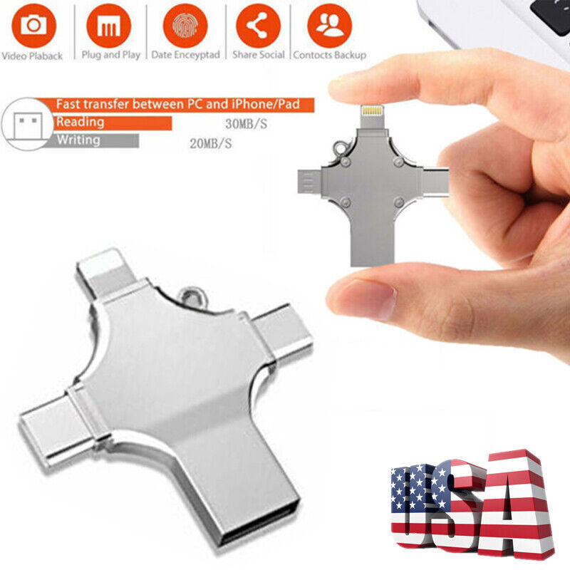 2TB 1TB USB 3.0 Flash Drive Memory Photo Stick for iPhone Android iPad Type-c US