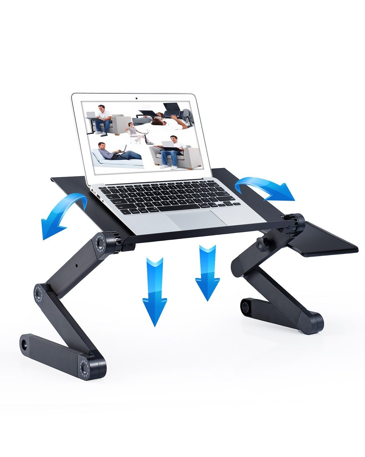 Adjustable Laptop Stand with Cooling Fans - Versatile Lap Workstation Desk