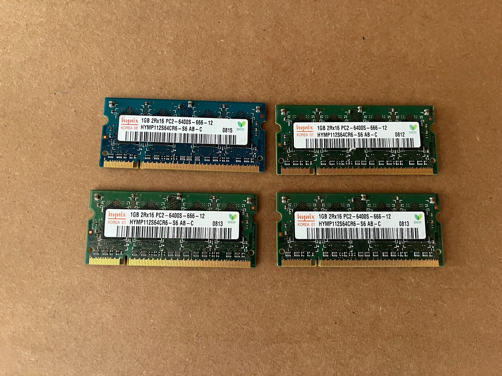 HYNIX 4GB (4X 1GB) HYMP112S64CR6-S6 PC2-6400 LAPTOP RAM DDR2 SDRAM 2RX16 W1-4(6)