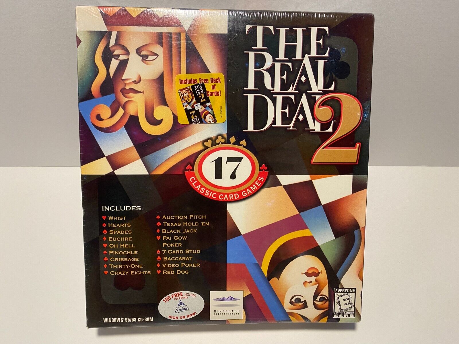 Sealed The Real Deal 2 - 17 Classic Card Games PC CD Mindscape Windows 95/98 BOX