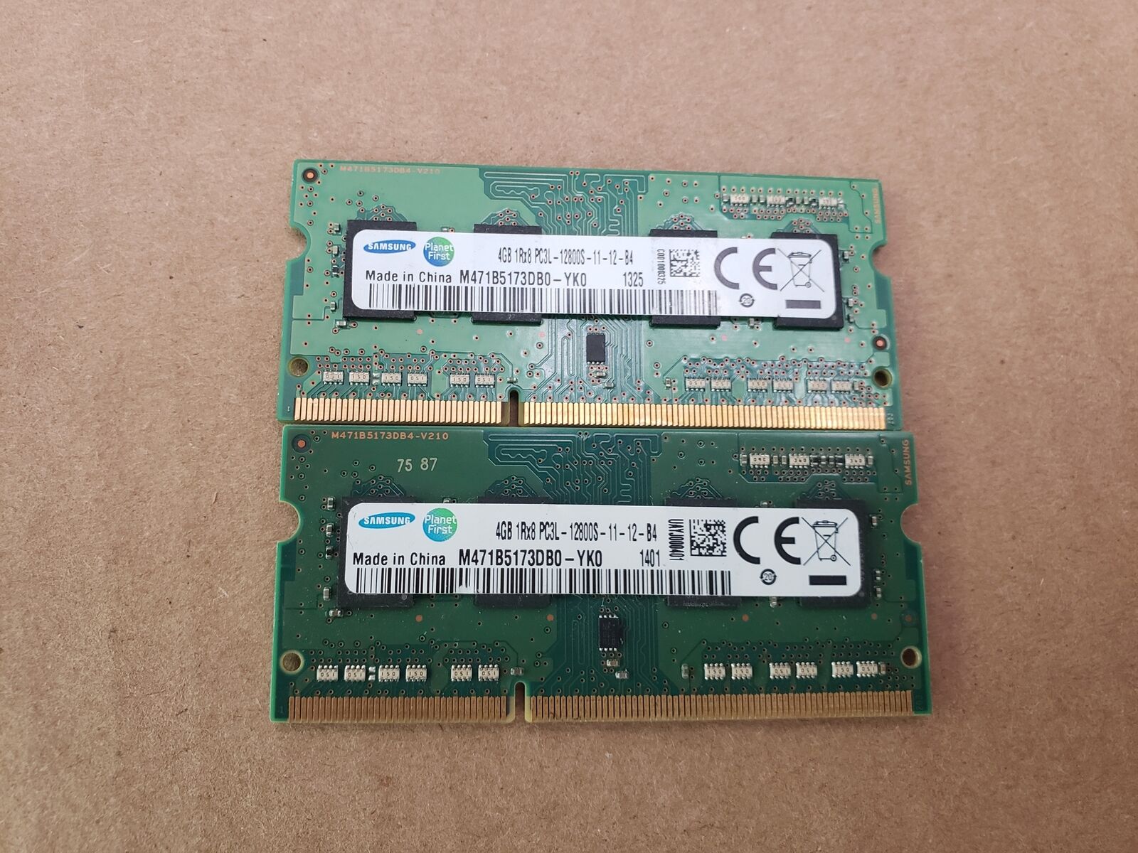 8GB SAMSUNG M471B5173DB0-YK0 (2X4GB) DDR3L LAPTOP RAM PC3L-12800S/ V4-4(2)
