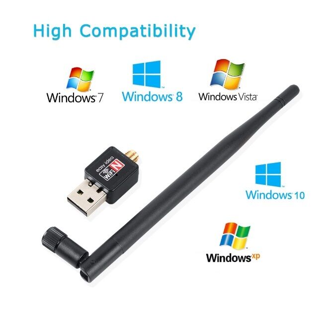 Mini 150Mbps USB WiFi Wireless Adapter Dongle LAN Card 802.11n/g/b w/Antenna