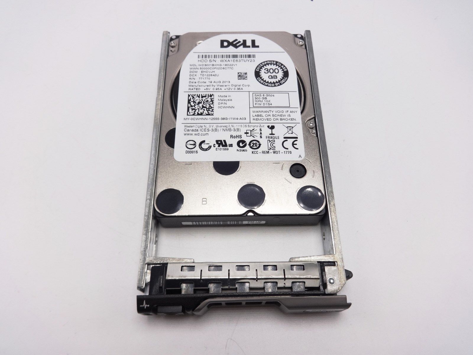 Dell CWHNN 300GB SAS 6 GBPS 10K 2.5in Hard Drive WD3001BKHG