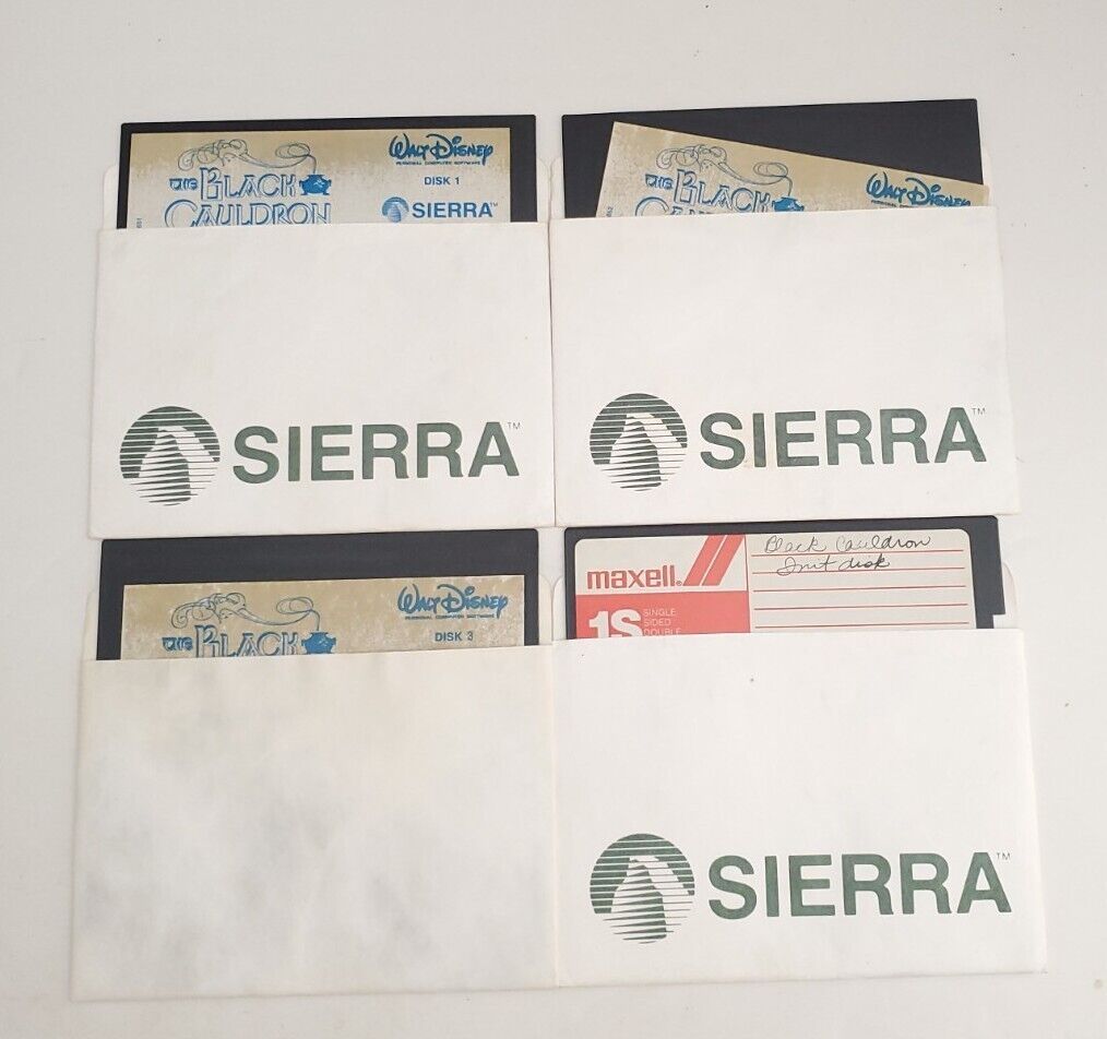 The Black Cauldron Sierra PC Computer Game Walt Disney Apple II IIc IIe 2 Floppy