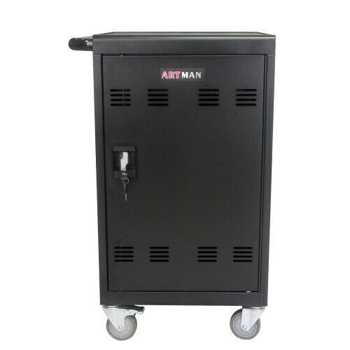 30-Device Mobile Charging Cart and Cabinet for Tablets Laptops With Combination