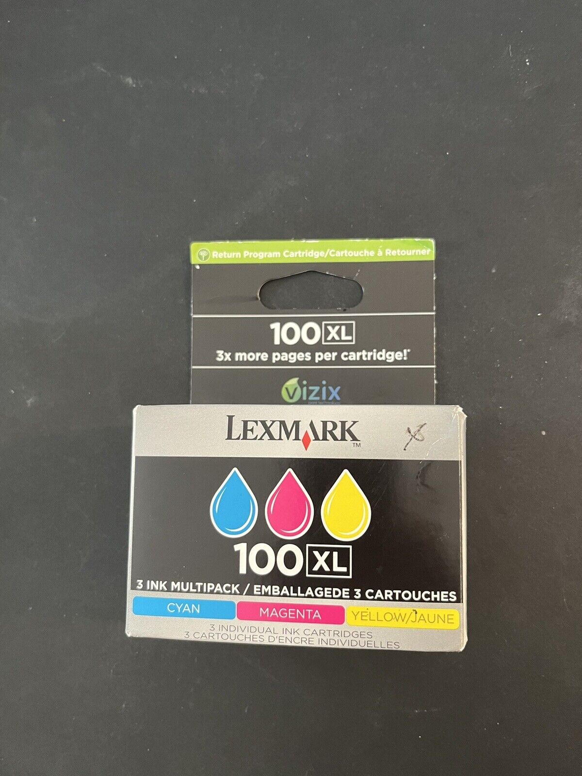 LEXMARK 100XL 3 Ink Multipack 3 Color Cartridges Cyan Magenta Yellow NEW, SEALED