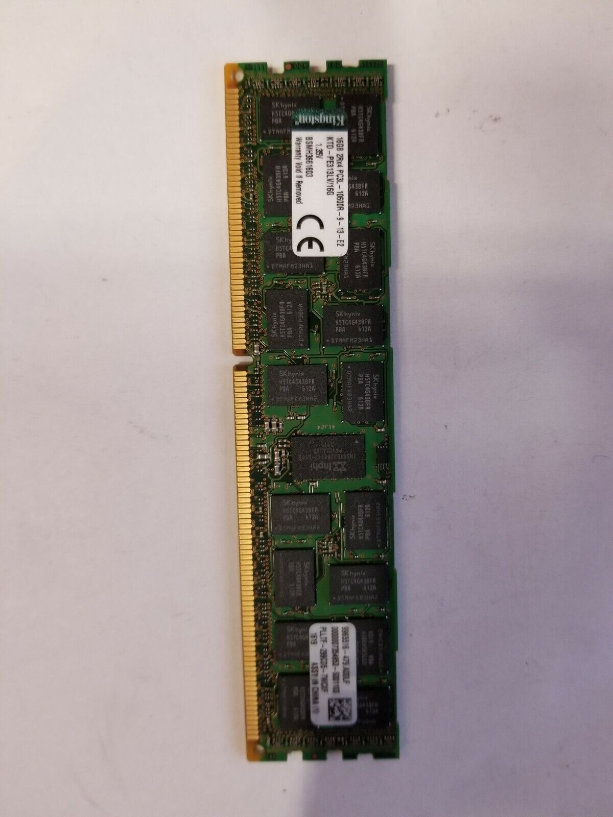 Kingston 16GB DDR3 1333Mhz 2RX4 PC3L-10600R 1.35V ECC REG PC RAM Server memory