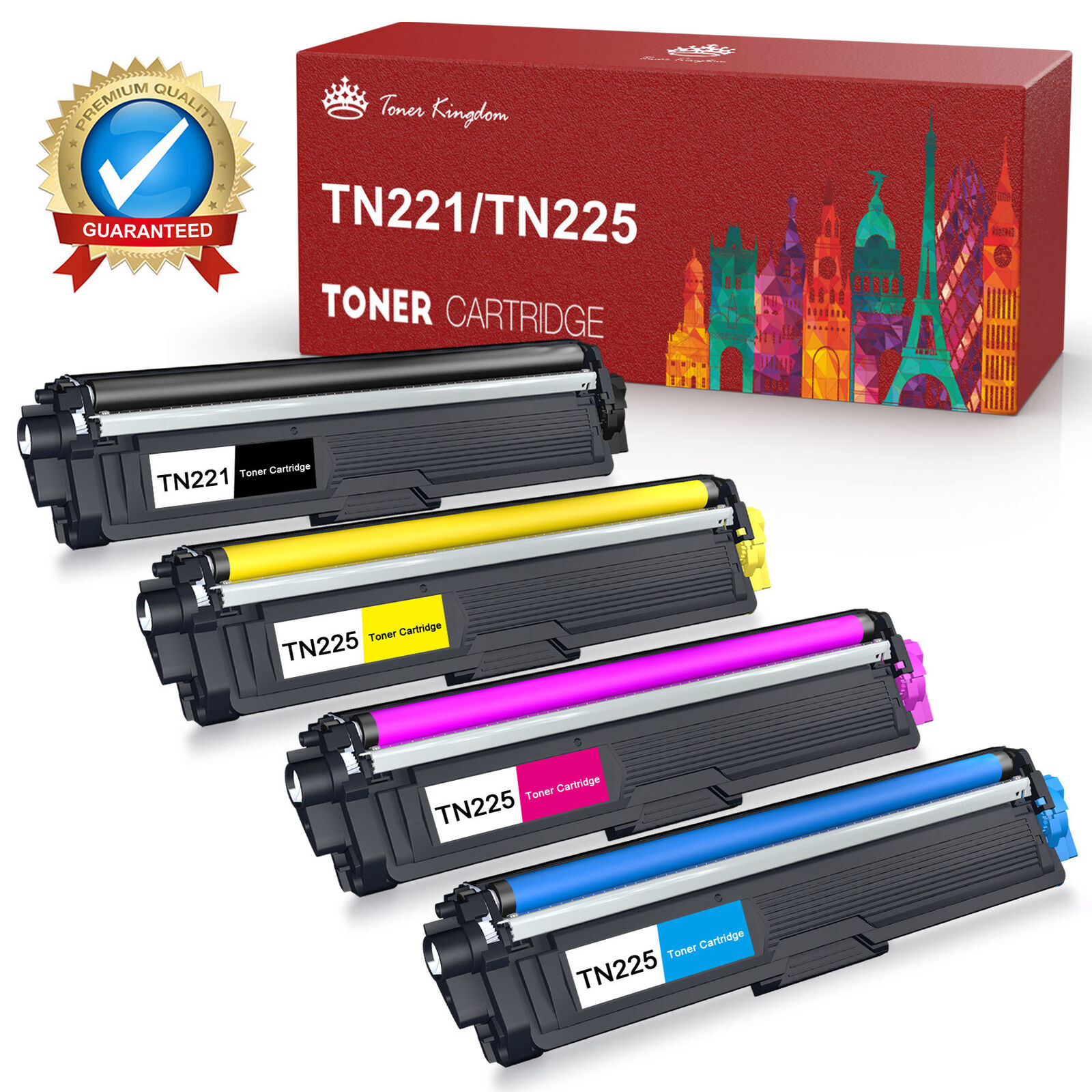 4 PK For Brother TN221 BK TN225 Color Toner MFC-9130CW, MFC-9330CDW, MFC-9340CDW