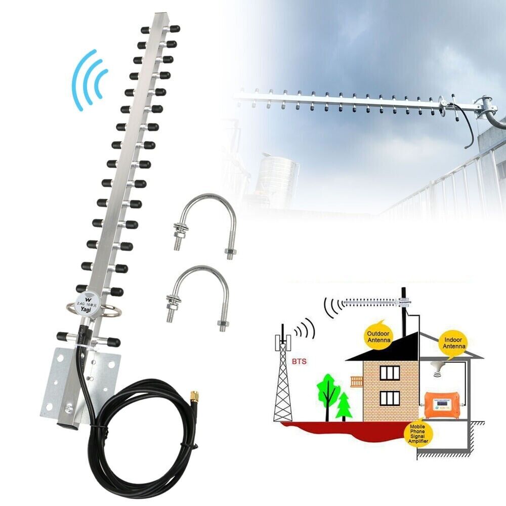 2.4GHz 25dBi RP-SMA Directional WiFi Antenna for Modem Wireless Card Router