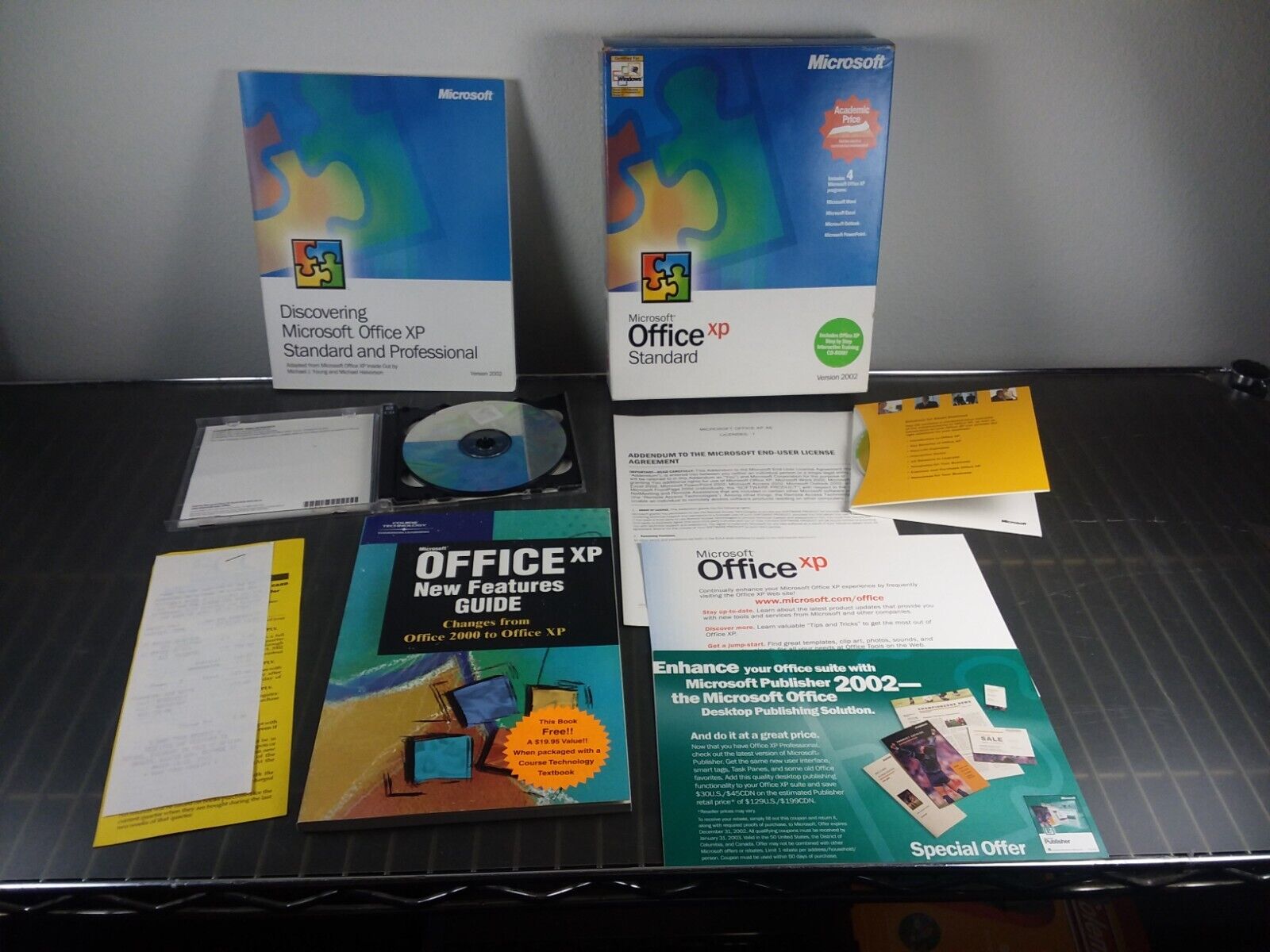 Microsoft Office XP Standard Academic Version 2002 PC Computer Software Complete