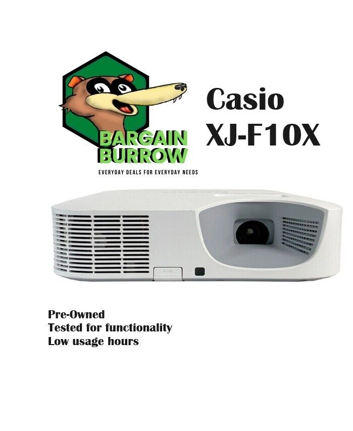 Casio XJ-F10X XGA HD HDMI LED Lamp Free DLP Projector 4189 Hours TESTED 3300 lm