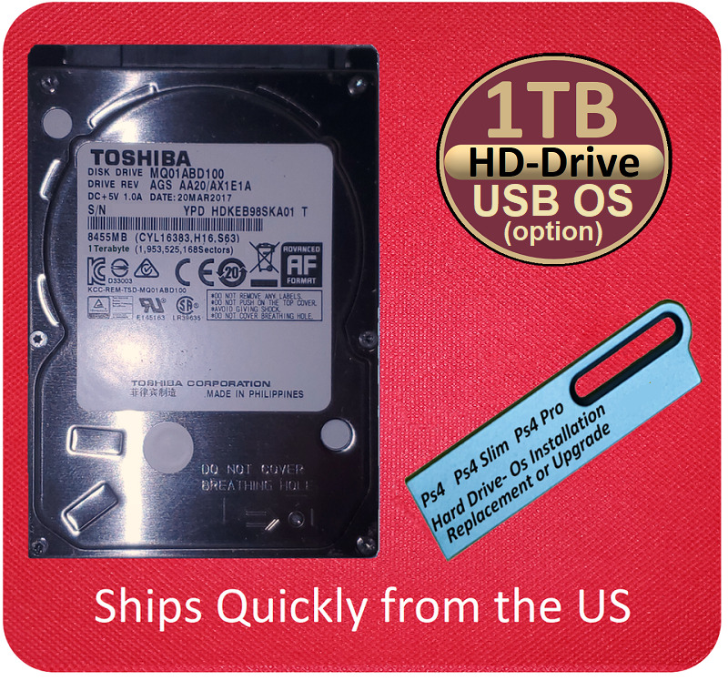 Ps4 Pro, Ps4 Slim 1TB Toshiba  Internal hard drive USB Firmware Optional