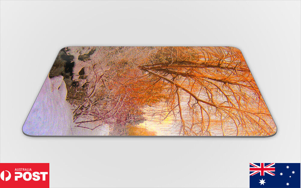 MOUSE PAD DESK MAT ANTI-SLIP|BEAUTIFUL SNOW ORANGE TREE