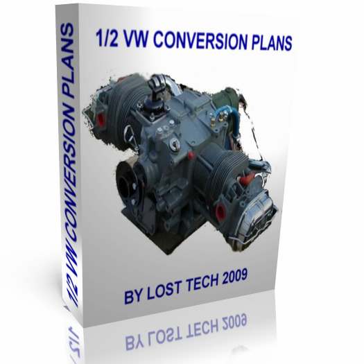 1/2 VW HALF VOLKSWAGEN CONVERSION PLANS FOR ULTRALIGHT AIRCRAFT PLUS EXTRAS