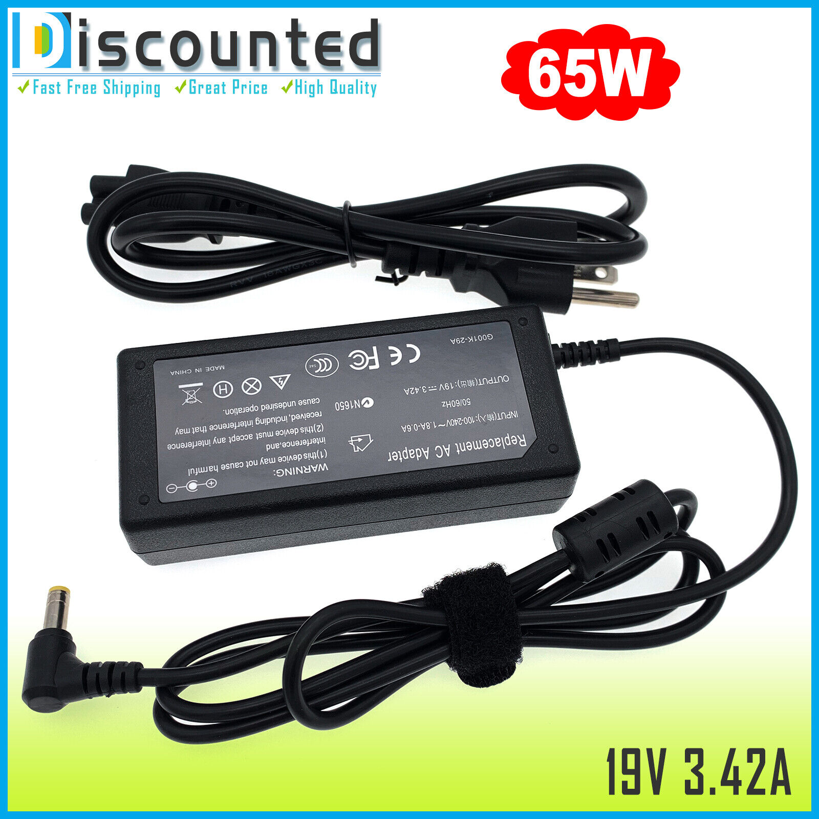 AC Adapter for HP Pavilion Series IPS LED Full HD Monitor Power Charger Cord