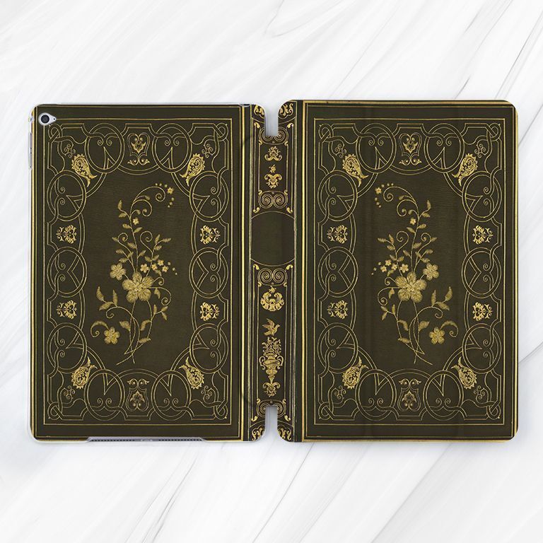 Vintage Old Book Floral Case For iPad 10.2 Air 3 4 5 Pro 9.7 11 12.9 Mini