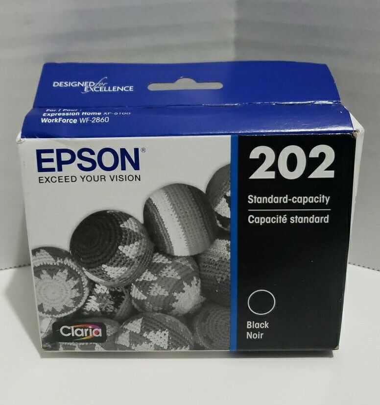 Genuine Epson Claria 202 Black Standard Capacity Ink Cartridge - Exp 04/2024 NEW
