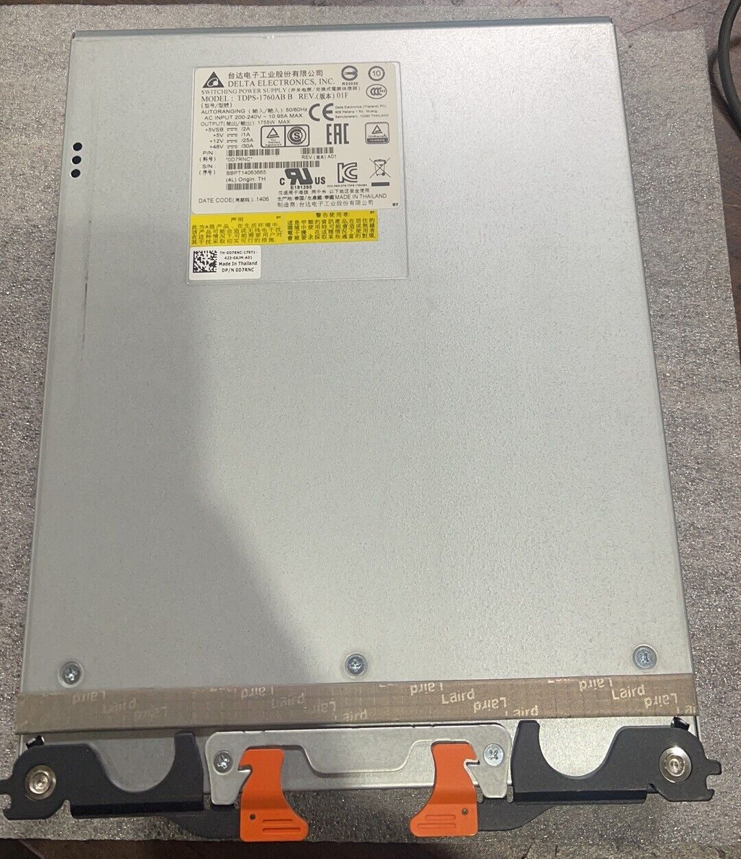 Dell PowerVault MD3260 MD3660 MD3060E 1755W Power Supply D7RNC TDPS-1760AB B