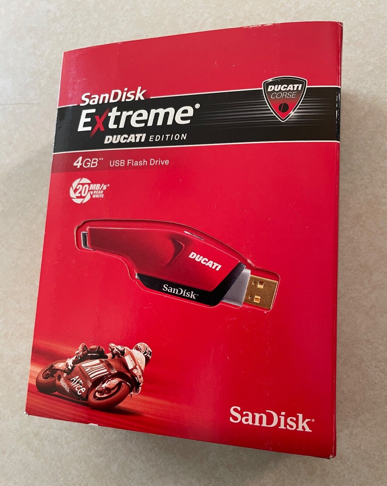 SanDisk Extreme Ducati Edition 4GB USB Flash Drive, lightly used
