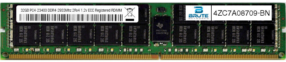 4ZC7A08709 - Lenovo Compatible 32GB PC4-23400 DDR4-2933Mhz 2Rx4 1.2v ECC RDIMM
