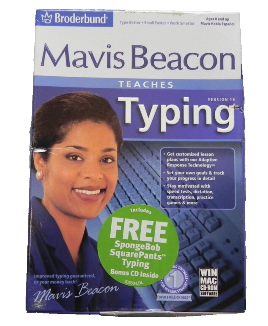 Mavis Beacon Teaches Typing Software PC Broderbund 16 NEW