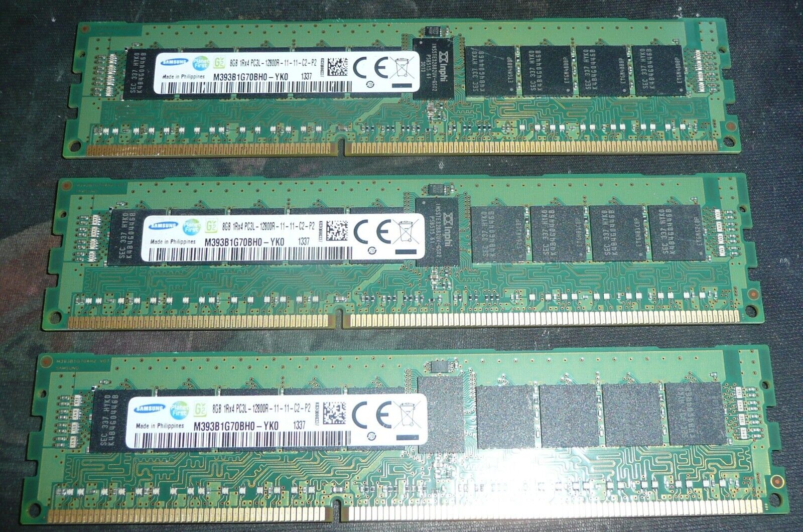 Samsung 24GB (3 x 8GB) PC3-12800R DDR3 Registered Server Memory M393B1G70BH0-YK0
