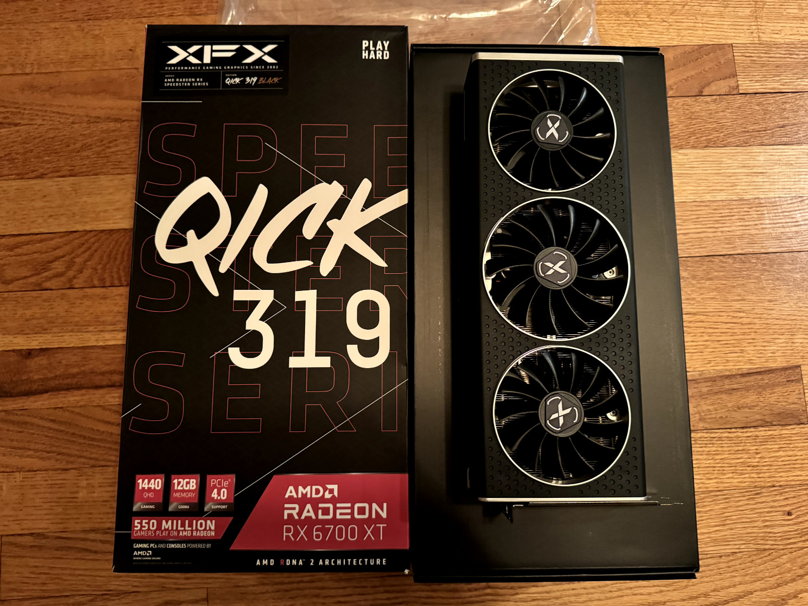 XFX SPEEDSTER QICK 319 AMD Radeon RX 6700 XT BLACK Gaming 12GB GDDR6X...