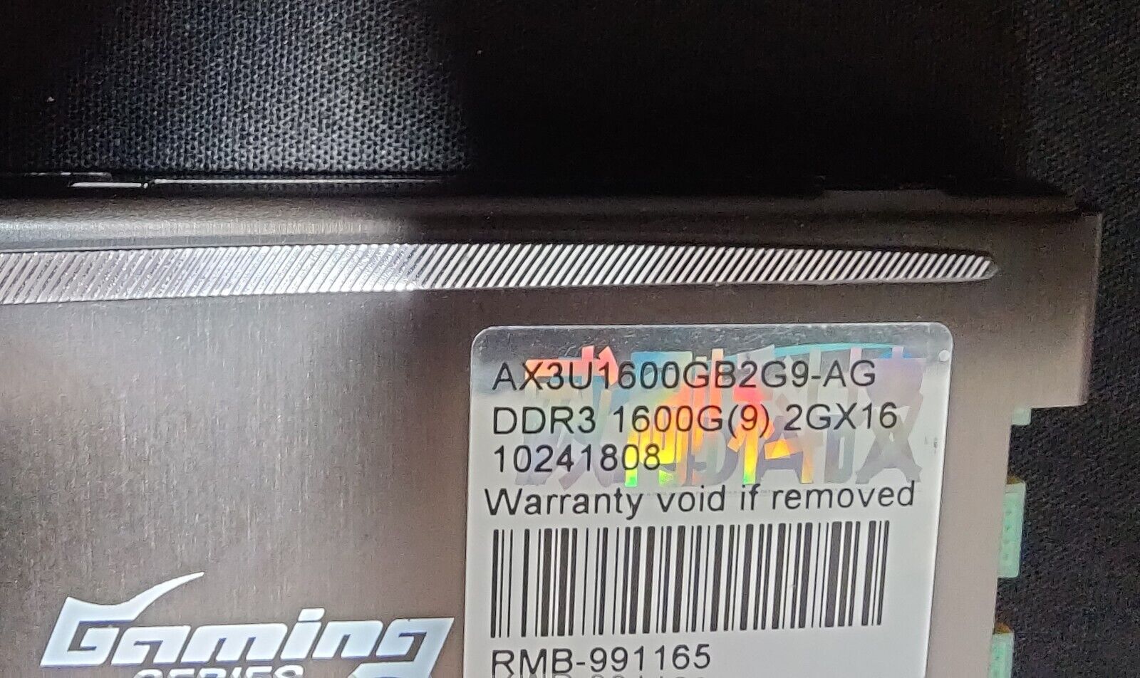 Adata Gaming Series RAM AX3U1600GB2G9-AG 2GB [48 Hour Bench Tested] 3 Available