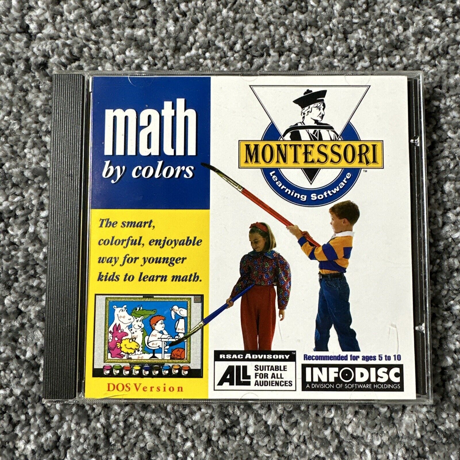 Montessori Learning Software Math By Colors CD-ROM Rare 1994 Infodisc