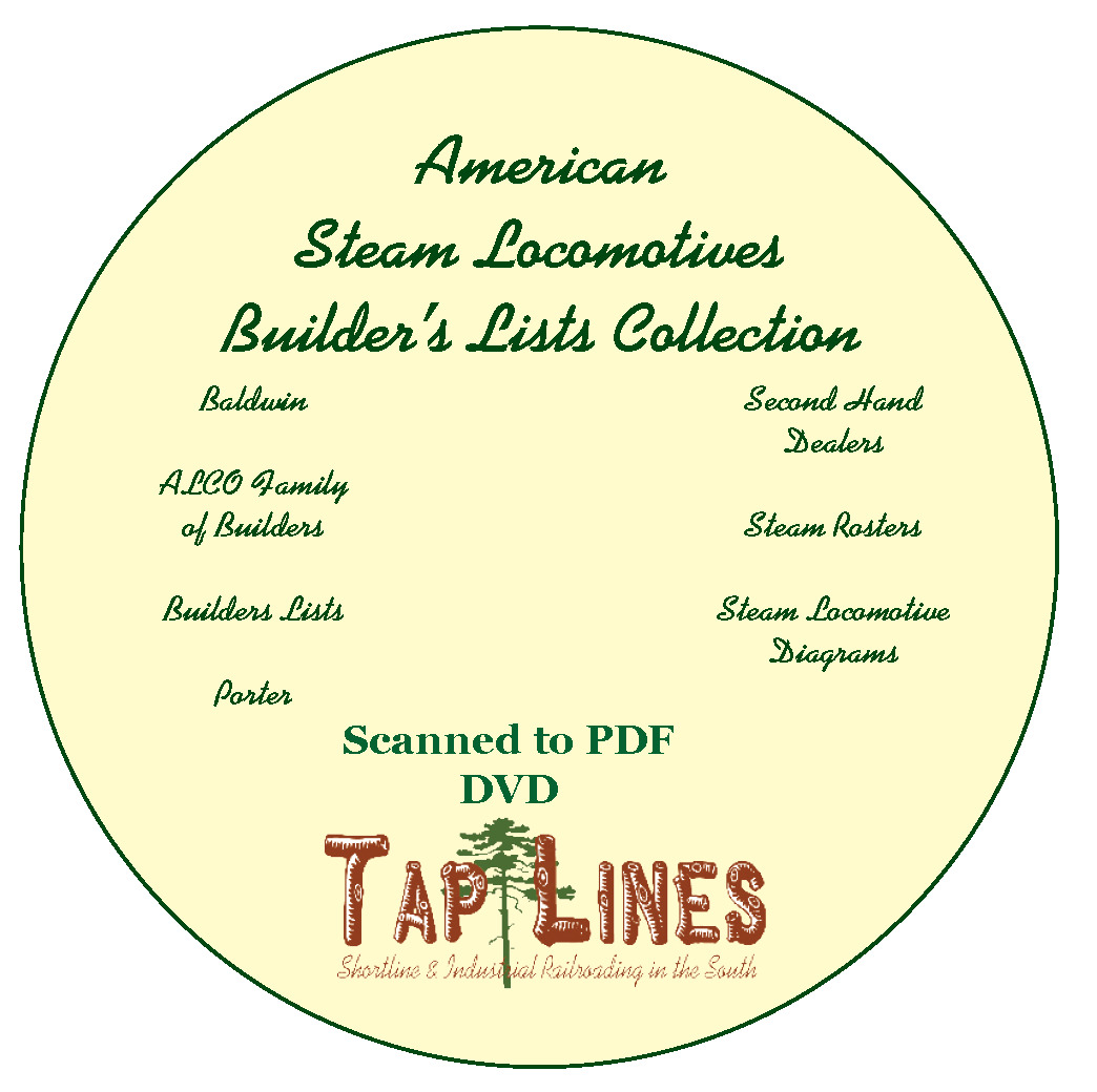 American Steam Locomotive Builders Lists on DVD