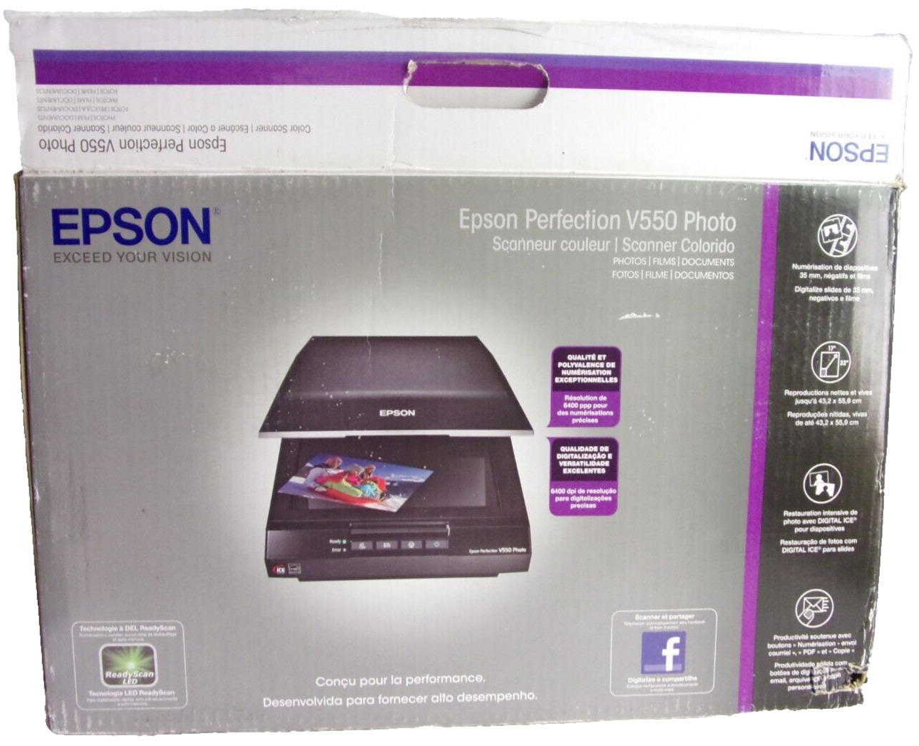 New Epson Perfection V550 Photo Color Scanner New in Damaged Box
