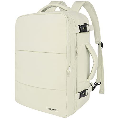 Taygeer Travel Backpack for Women, Carry On with USB Large, D1-beige 