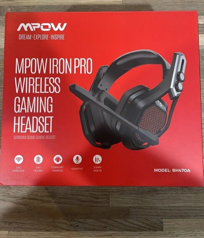 Mpow Iron Gaming Headset 7.1 Surround Sound 50mm Drivers Model 336A Headphones 