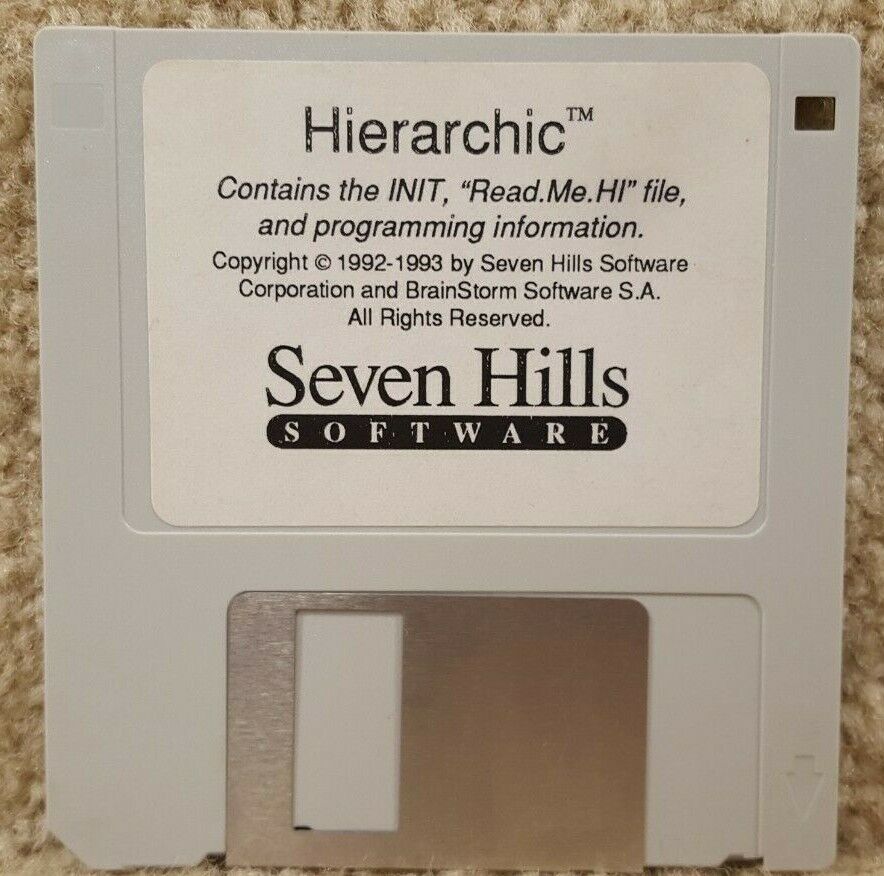 Vintage 1993 Apple IIgs 3.5 Inch Floppy Disk Seven Hills Software Hierarchic