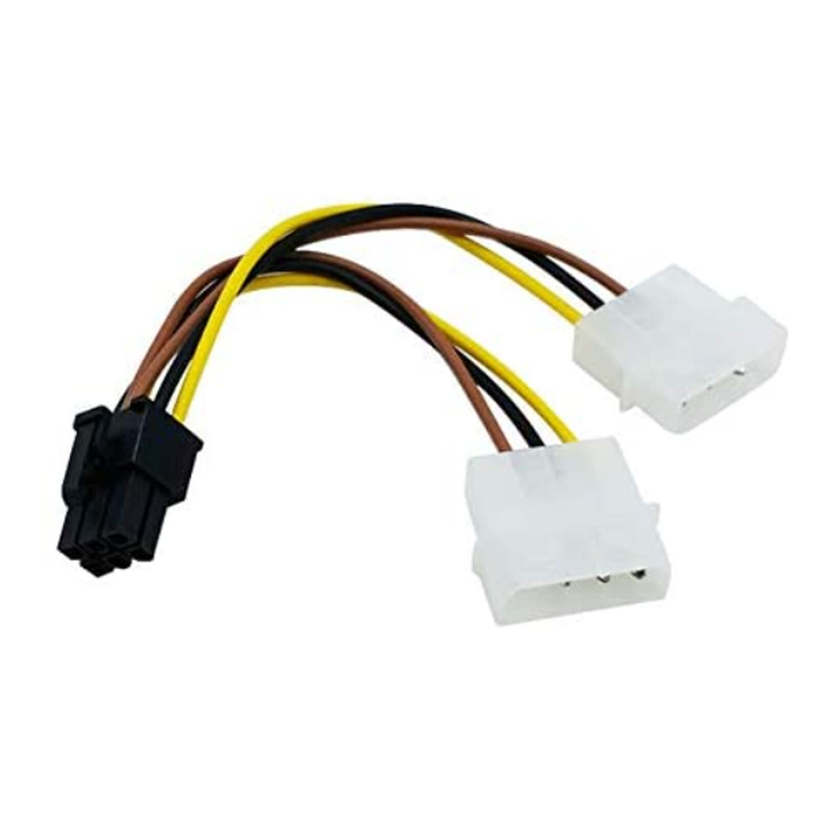Dual Molex 4-pin to 6-pin PCI Express (PCI-e) Power Adapter Cable Video Card LP4