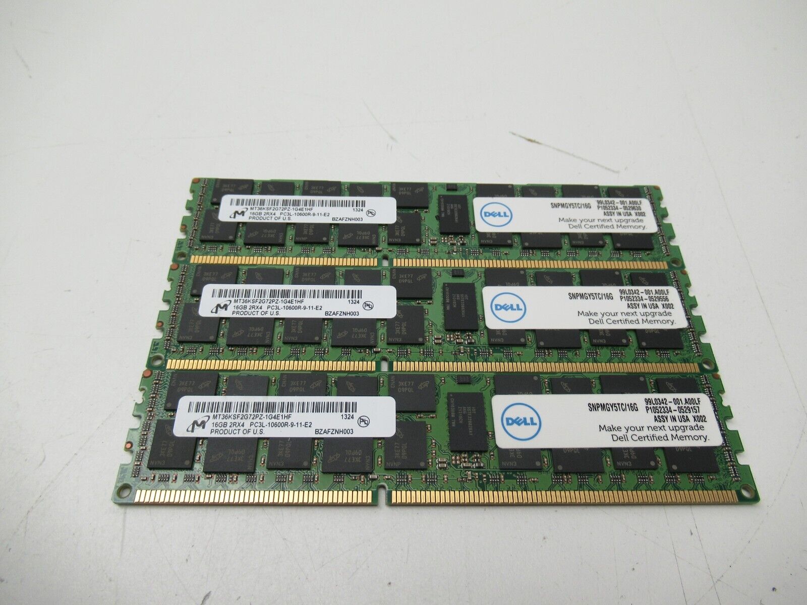 Lot of 3X16GB=48GB MICRON 2Rx4 MT36KSF2G72PZ-1G4E1HF Server Memory