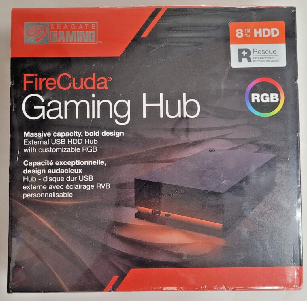 BRAND NEW Seagate Gaming - FireCuda Gaming Hub - 8TB RGB HDD (STKK8000400) F SH