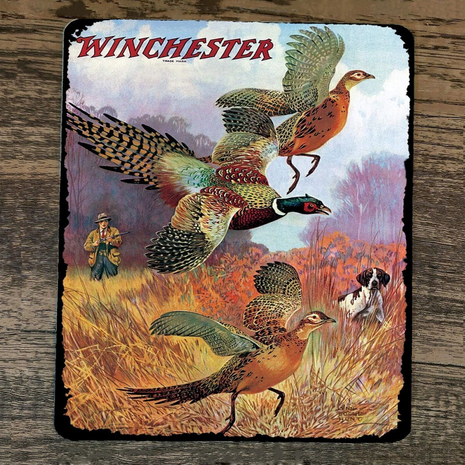 Mouse Pad Winchester Rifle Dog Hunting Birds