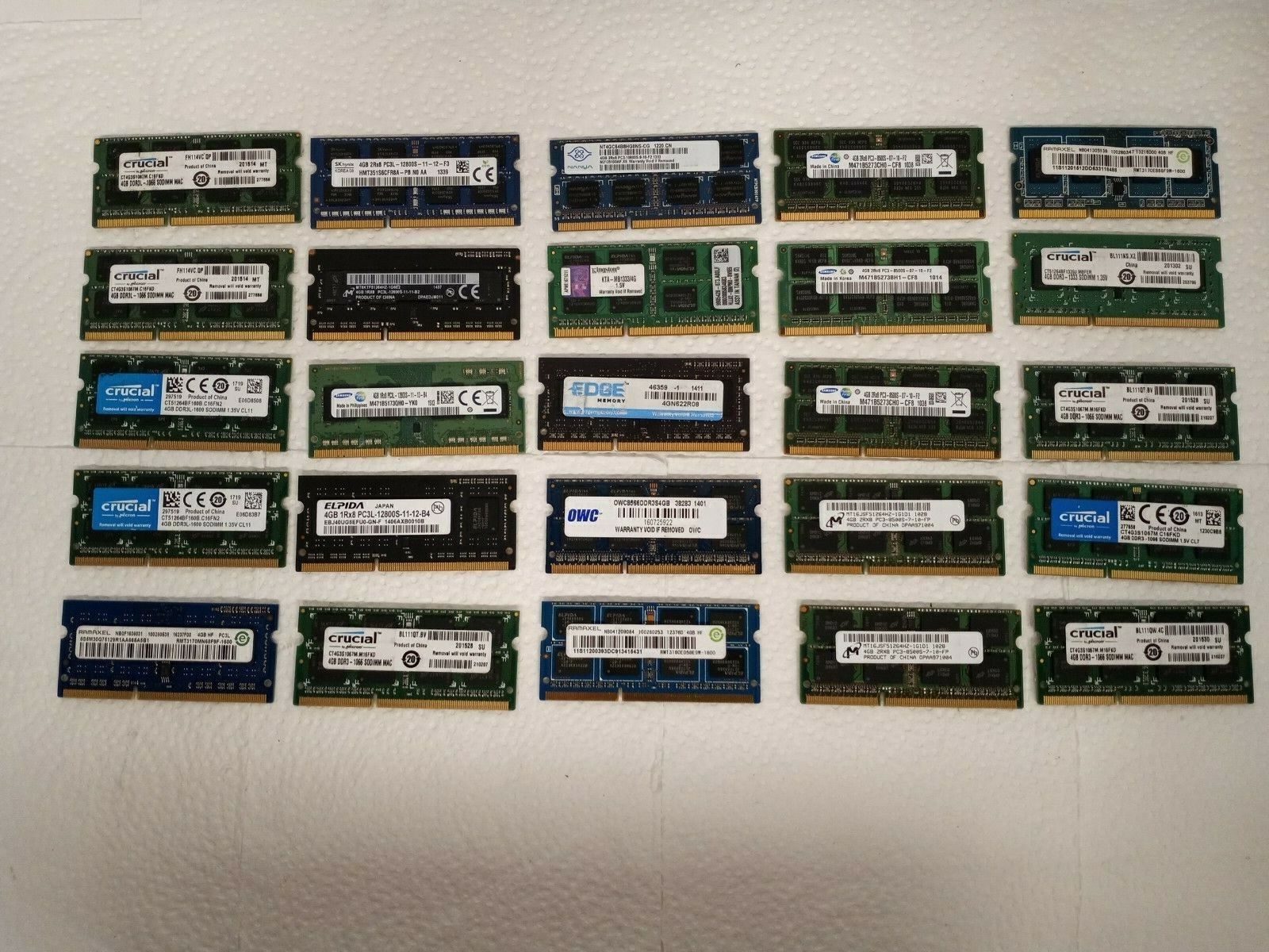 Lot of 25x MIX Brand 4GB PC3 & PC3L SODIMM Laptop Memory Ram Total:200GB(25x4GB)