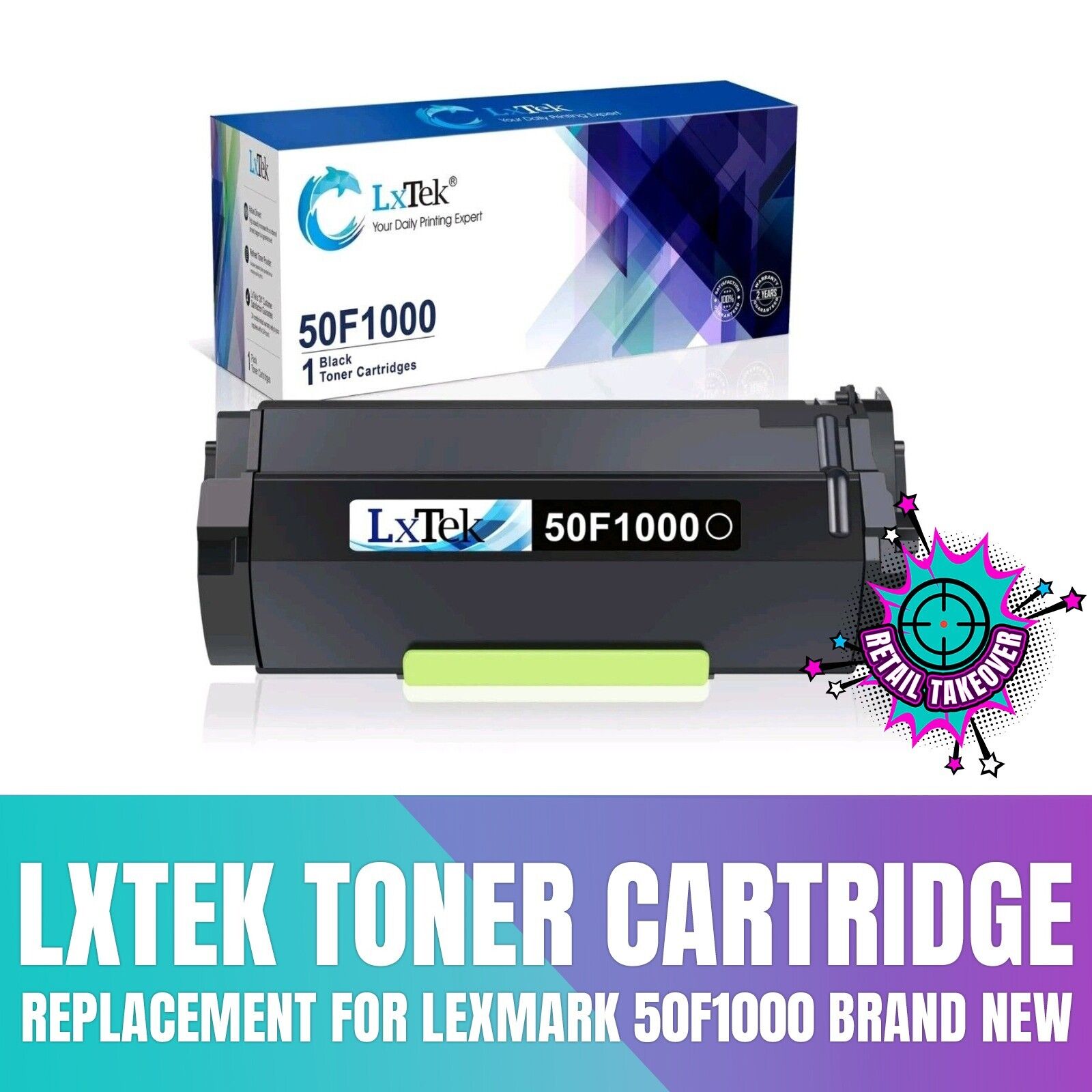 LxTek Compatible Toner Cartridge Replacement for Lexmark 50F1000 Brand New 