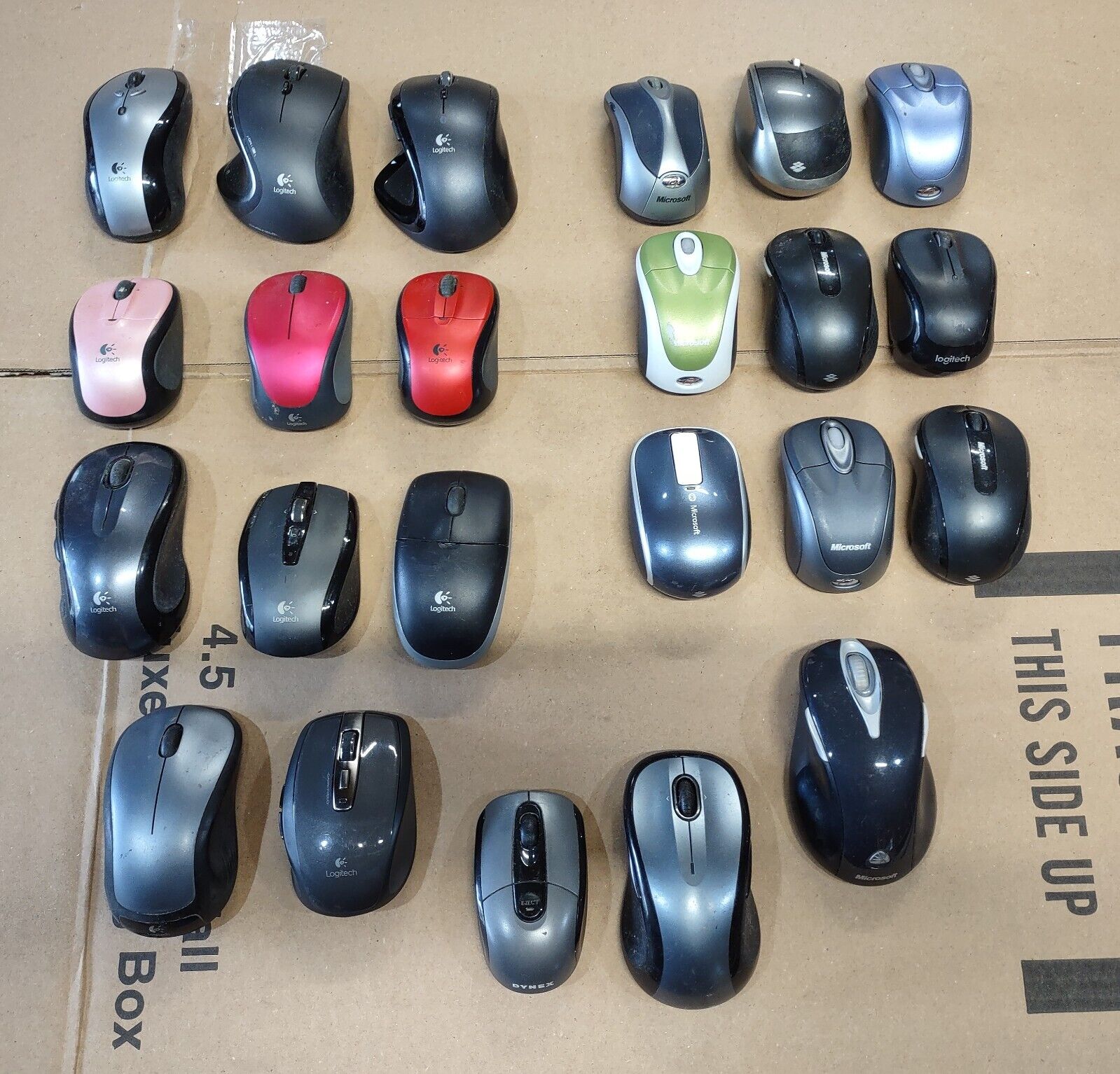 Lot of Wireless Computer Mouse/Mice for Parts or Repair Logitech Microsoft 23pcs