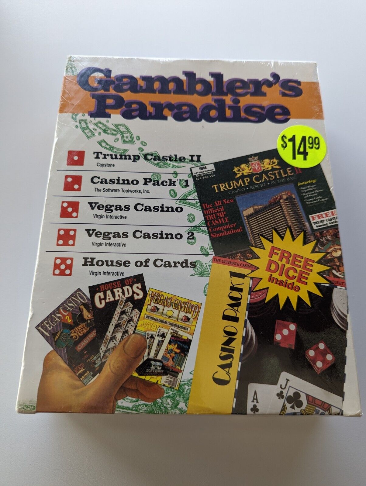 Gambler\'s Paradise, The Game- Mint in Shrink-wrap Trump IBM Computer Vintage 