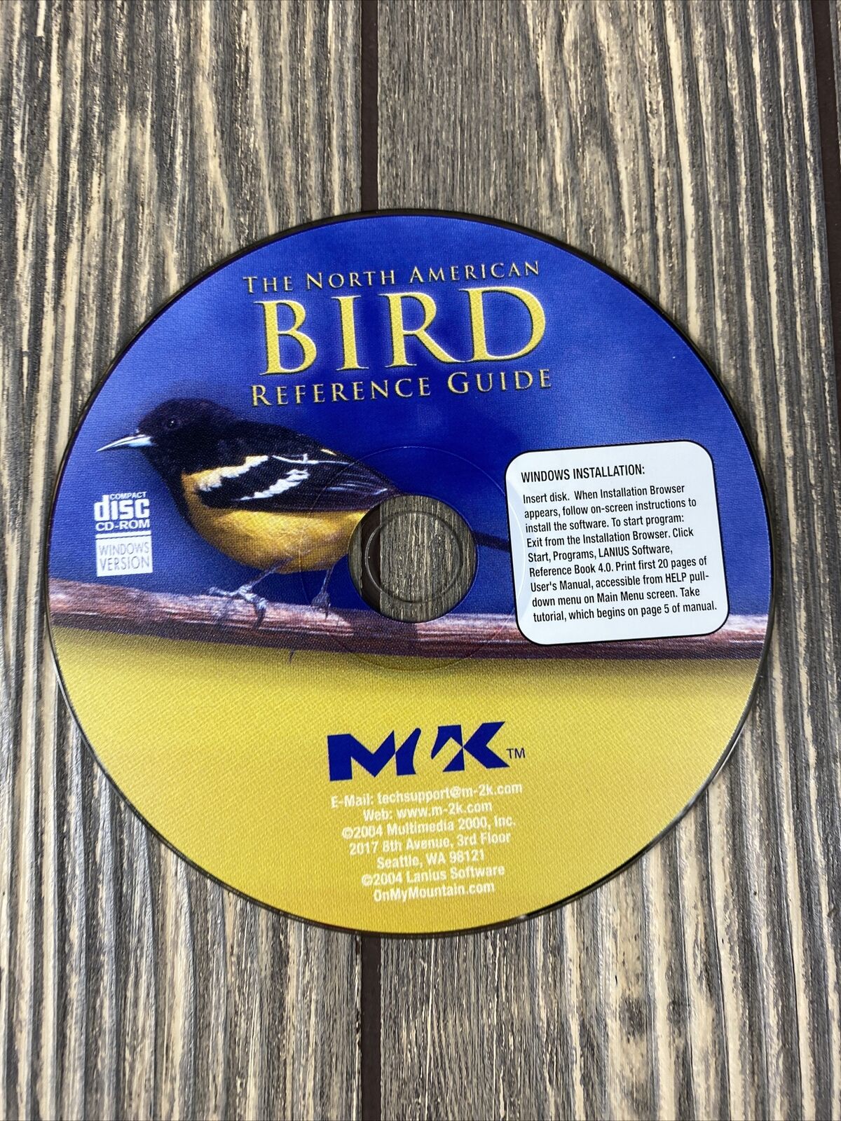MK The North American Bird Reference Guide 2004 Computer PC Disc