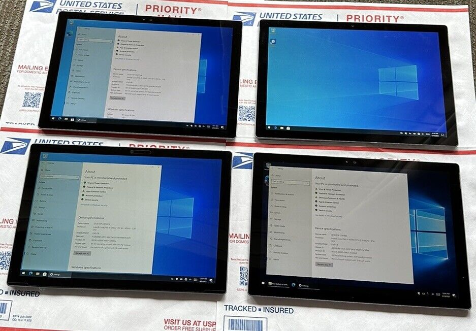 Lot Of 4 Microsoft Surface  (2 128GB) (2 1724 256 GB) Touchscreen Webcam