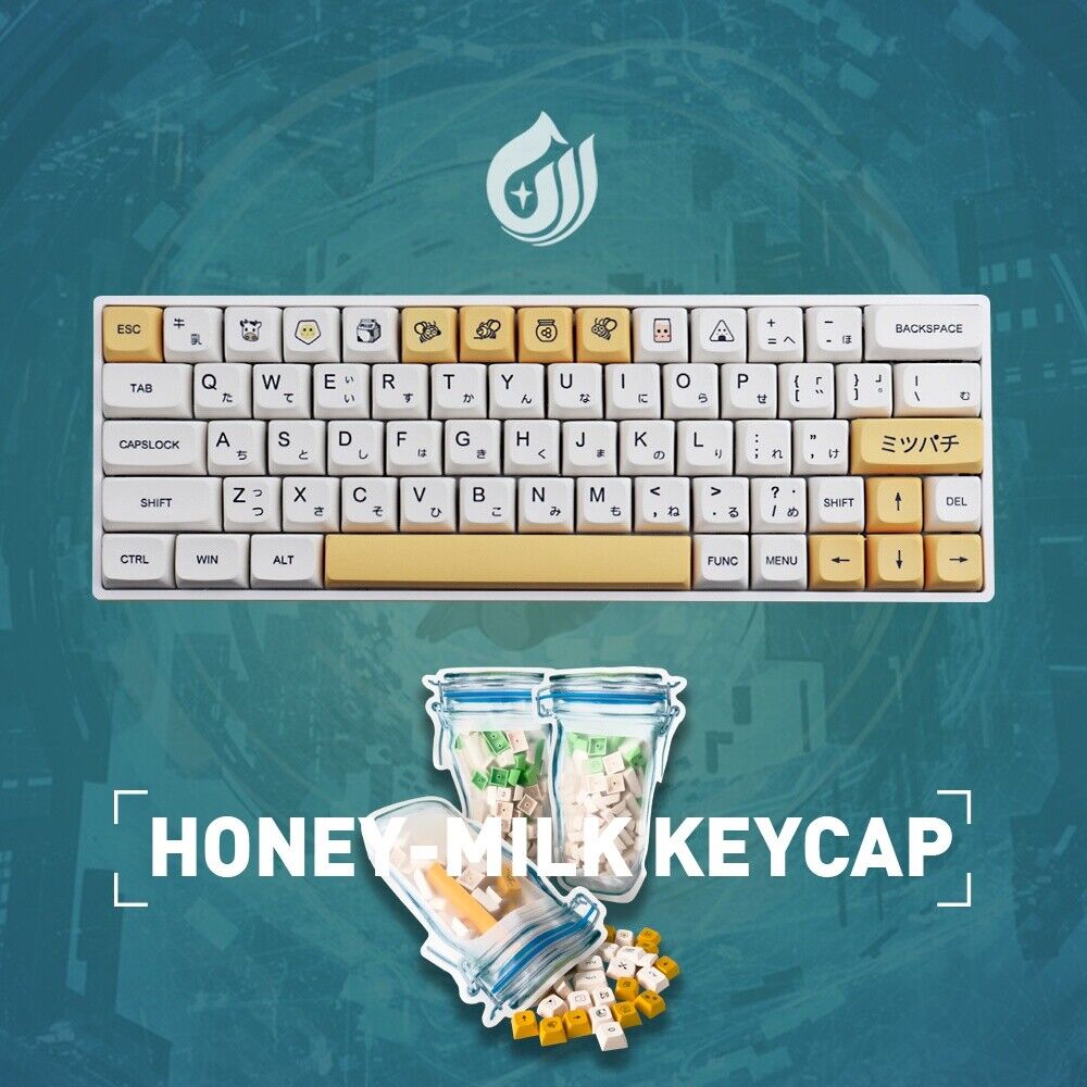Switches XDA Keycap Gateron Milk MX Profile PBT for 137 Cherry Keyboard Honey