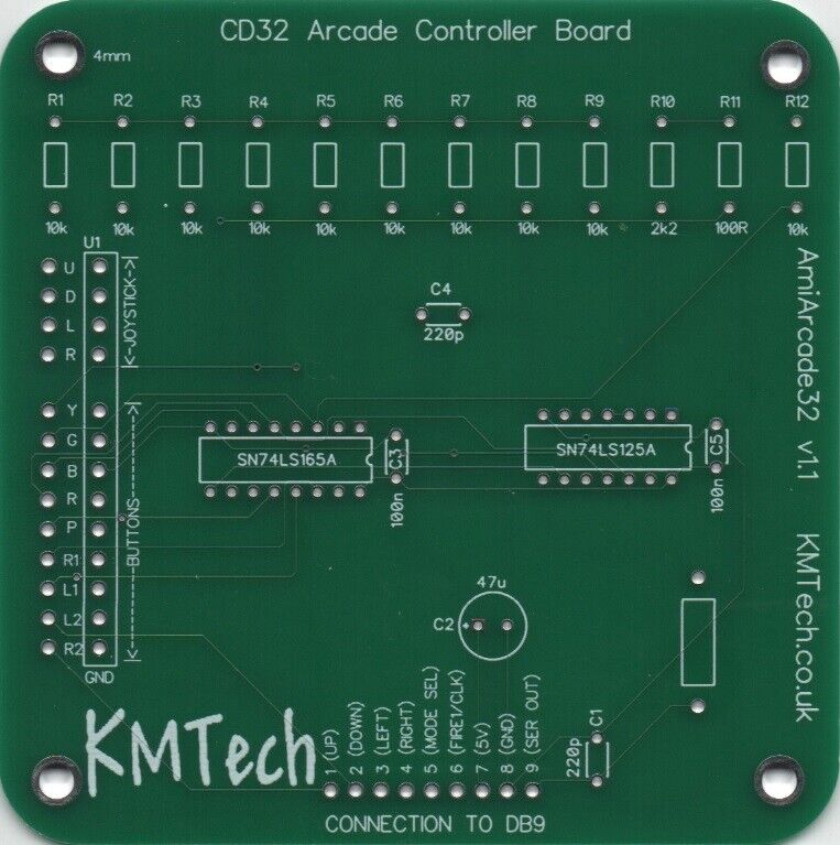 KMTech AmiArcade32 CD32 Controller Amiga Happ Sanwa Retro  DIY PCB