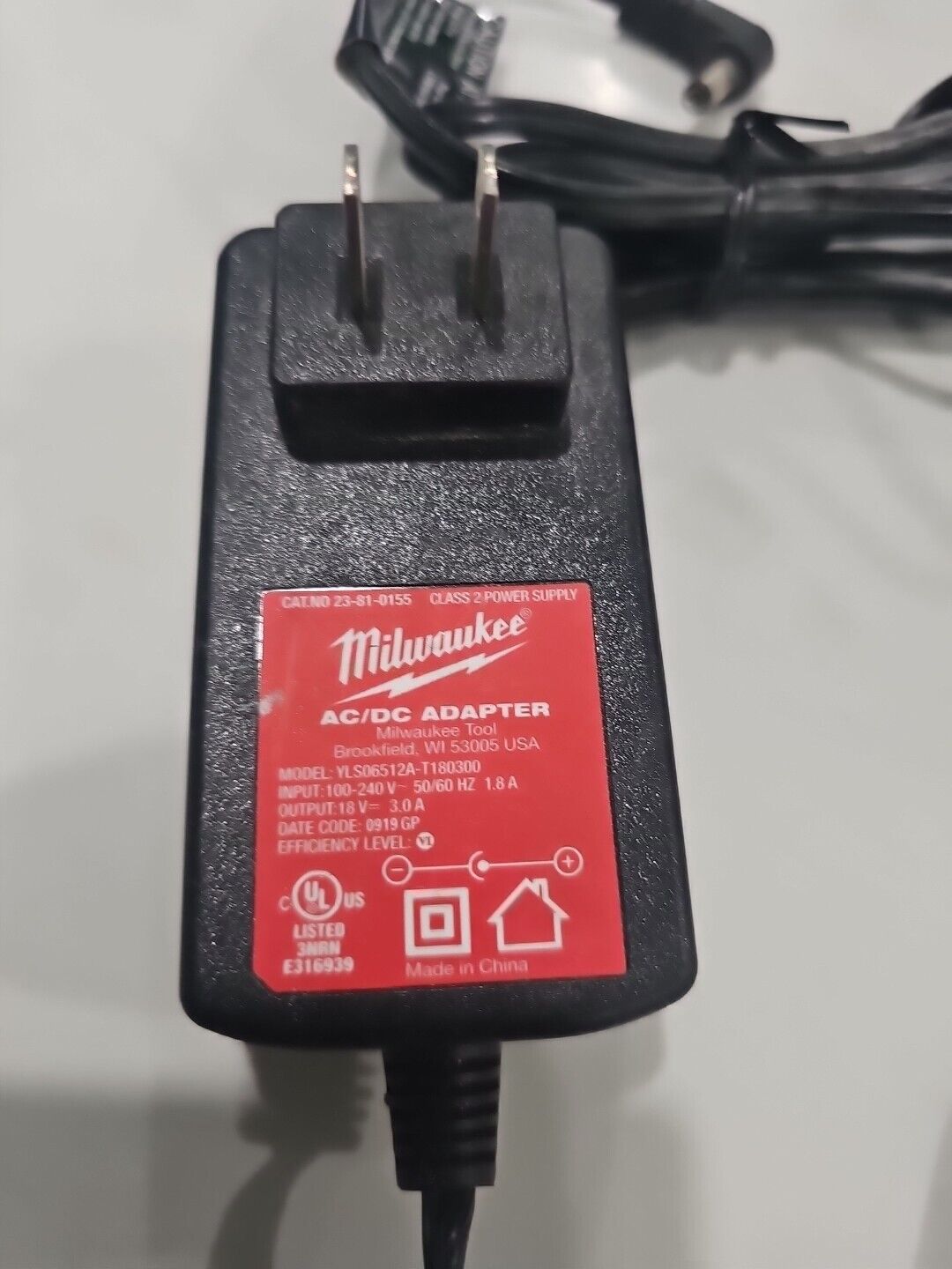 AC Adapter For Milwaukee YLS06512A-T1803 Wireless Jobsite Speaker 23-81-0155 18V