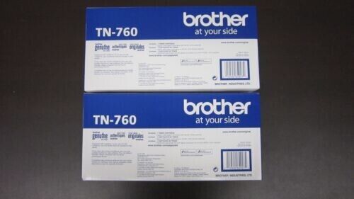 2PK Genuine Brother TN-760 Black Toner HL-2370DW MFC-L2750DW NEW Sealed Box